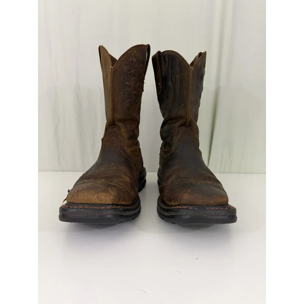 Ariat Sierra Shock Shield Patriot Brown Mens Sz 10D American Flag Work Boots